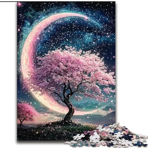 Puzzle für Teenager, 1000-teiliges Puzzle, Kirschblütenbaum, Stressabbau-Spielzeug, einzigartige Heimdekoration und Geschenke für 14-Jährige (Größe 26x38cm) von LYXIANY