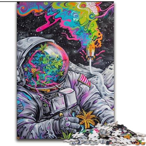 Puzzle für Teenager, 1000-teiliges Puzzle, Psychedelischer Rauchastronaut, Quizspiel, Wanddekoration, einzigartige Geburtstags (Größe 50x75cm) von LYXIANY