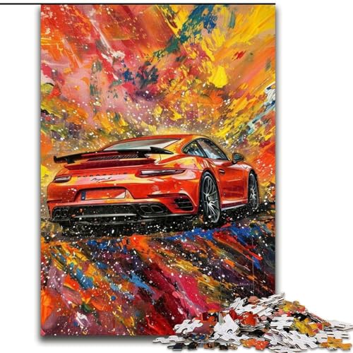Puzzle für Teenager, 1000-teiliges Puzzle, Sportwagen-Ölgemälde, Quizspiel, Wanddekoration, einzigartige Geburtstags (Größe 26x38cm) von LYXIANY