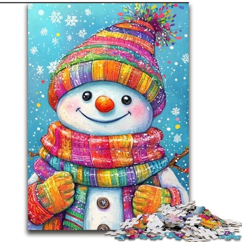 Puzzle für Teenager, 1000-teiliges Puzzle, Weihnachtsschneemann, Dekomprimierendes intellektuelles Lernspielzeug, Geburtstagsgeschenk, Geschenke (Größe 50x75cm) von LYXIANY