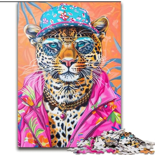 Puzzle für Teenager, 1000-teiliges Puzzle Hip Hop Leopard, geeignet für Personen ab 14 Jahren, anspruchsvoll zu vervollständigen, Aber lustig und humorvoll, tolles Geschenk (Größe 50x75cm) von LYXIANY