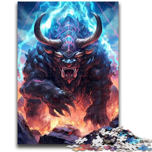 Puzzle für Teenager, 1000-teiliges Puzzle King Monster Bull, herausfordernd zu vervollständigen, Aber unterhaltsames und humorvolles Lernspiel zum Geburtstag, 26x38cm von LYXIANY