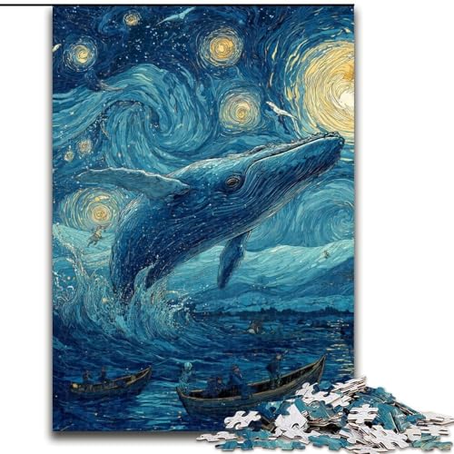 Puzzle für Teenager, 1000-teiliges Puzzle Wale im Sternenhimmel, Lernspielzeug, Familienspiele, einzigartige Geburtstags- und Geschenkideen (Größe 50x75cm) von LYXIANY
