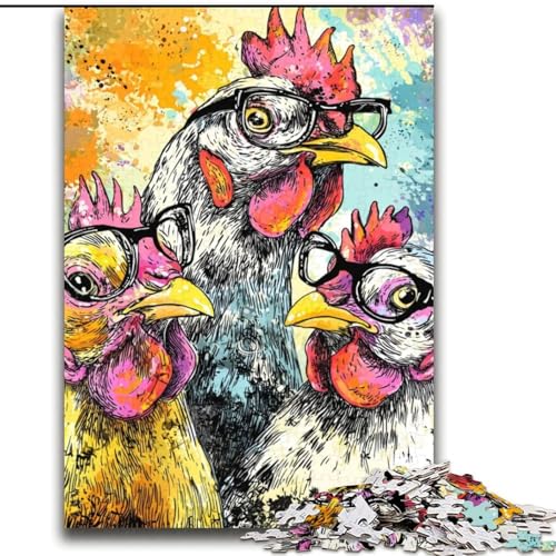 Puzzle für Teenager, 2000 Puzzles, DREI Hühner, Spielzeug, Denkspiel für die Heimdekoration, für Kinder ab 14 Jahren, 70x100cm Puzzle für Teenager, 2000 Puzzles, DREI Hühner, Spielzeug, Denkspiel für die Heimdekoration, für Kinder ab 14 Jahren, 70x100cm von LYXIANY