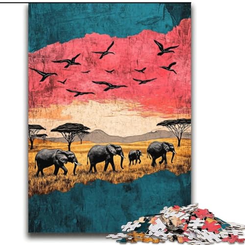 Puzzle für Teenager, 2000 Puzzles, Elefantenspielzeug, Denkspiel zur Heimdekoration, für Kinder ab 14 Jahren, 70x100cm von LYXIANY