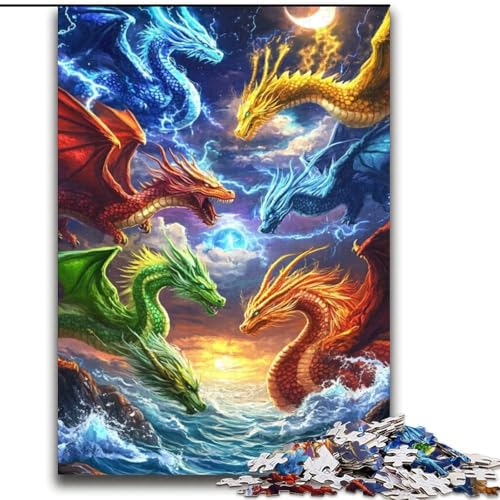 Puzzle für Teenager, 2000 Puzzles, Fliegender Drache, Lernspiele, Heimdekoration, Geburtstagsgeschenk, Geschenke für Kinder ab 14 Jahren, 70x100cm von LYXIANY