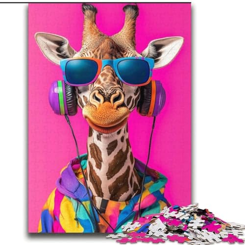 Puzzle für Teenager, 2000 Puzzles, Giraffe hört Musik, Familienspiel zum Stressabbau, schwierige Herausforderung, geeignet für Paare, 70x100cm Puzzle für Teenager, 2000 Puzzles, Giraffe hört Musik, Familienspiel zum Stressabbau, schwierige Herausforderung, geeignet für Paare, 70x100cm von LYXIANY