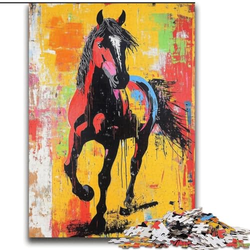 Puzzle für Teenager, 2000 Puzzles, Graffiti-Pferdespielzeug, Denkspiel zur Heimdekoration, für Kinder ab 14 Jahren, 70x100cm von LYXIANY