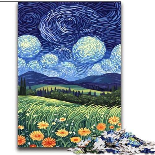 Puzzle für Teenager, 2000 Teile, Felder unter dem Nachthimmel, geeignet für Kinder ab 14 Jahren, anspruchsvolles Spiel, tolles Geschenk zum Spielen, 70x100cm von LYXIANY