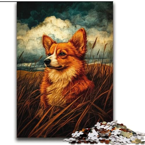 Puzzle für Teenager, 2000 Teile, Happy Corgi, hilft dem Gehirn, süchtig machendes Spielzeug zu trainieren, um Geduld zu fördern, Künstlersammlung, bildende Kunst, 70x100cm von LYXIANY