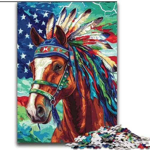 Puzzle für Teenager, 2000 Teile, Indianerpferd, geeignet für Kinder ab 14 Jahren, anspruchsvolles Spiel, tolles Geschenk zum Spielen, 70x100cm von LYXIANY