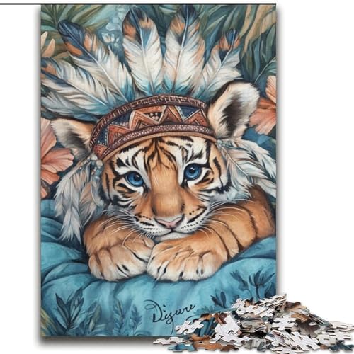 Puzzle für Teenager, 2000 Teile, Indischer Tiger, geeignet für Kinder ab 14 Jahren, anspruchsvolles Spiel, tolles Geschenk zum Spielen, 70x100cm von LYXIANY