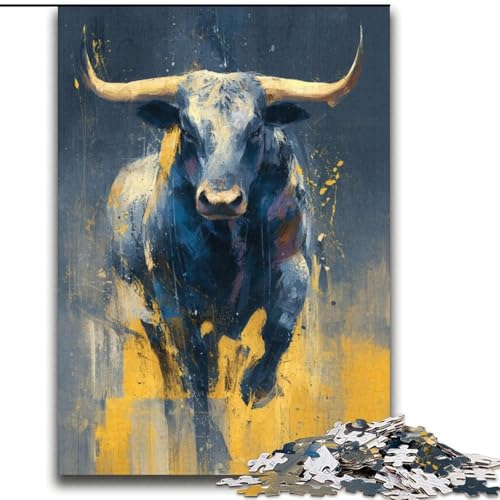 Puzzle für Teenager, 2000 Teile, Ölgemälde mit Stier, geeignet für Kinder ab 14 Jahren, anspruchsvolles Spiel, tolles Geschenk zum Spielen, 70x100cm von LYXIANY
