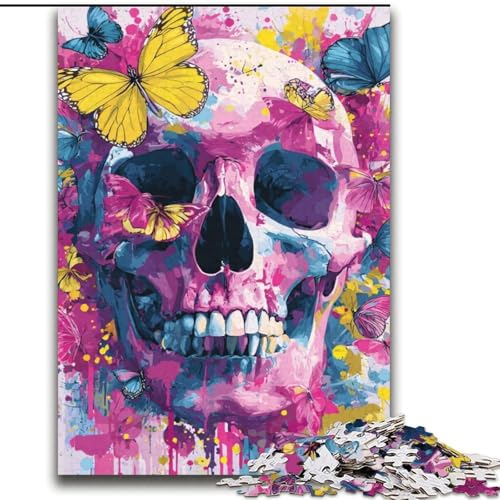 Puzzle für Teenager, 2000 Teile, Totenkopf- und Schmetterlings-Denkspiel, Wanddekoration, einzigartige Geburtstags, 70x100cm Puzzle für Teenager, 2000 Teile, Totenkopf- und Schmetterlings-Denkspiel, Wanddekoration, einzigartige Geburtstags, 70x100cm von LYXIANY