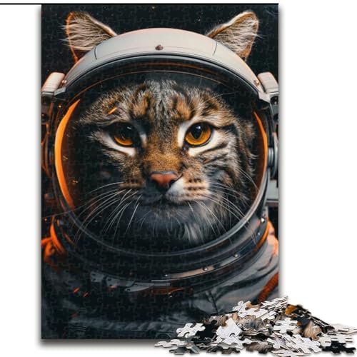 Puzzle für Teenager, Astronautenkatze, geeignet für Personen ab 14 Jahren, Lernspiele, Wichtelgeschenke (Größe 50x75cm) von LYXIANY