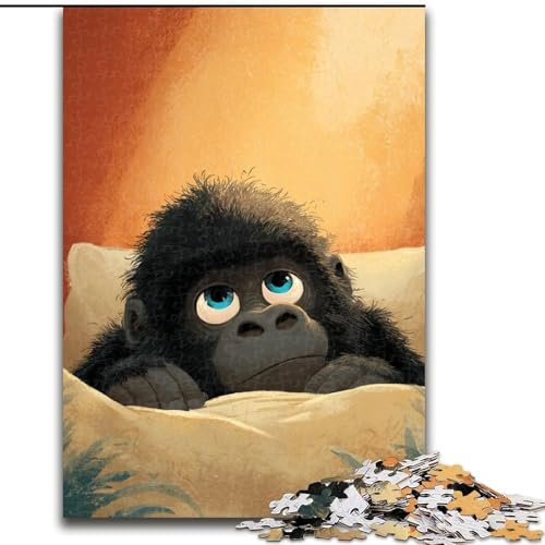 Puzzle für Teenager, Baby-Schimpanse, geeignet für Personen ab 14 Jahren, Lernspiele, Wichtelgeschenke (Größe 26x38cm) von LYXIANY