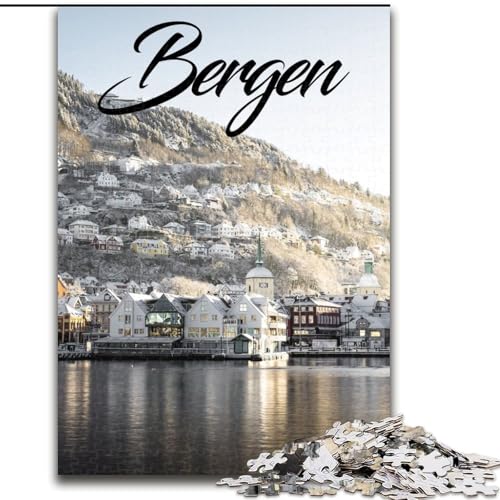 Puzzle für Teenager, Bergen, Norwegen Anspruchsvolles Spiel und Familienspiel, ganze Familie (38x26cm), 1000 Teile von LYXIANY