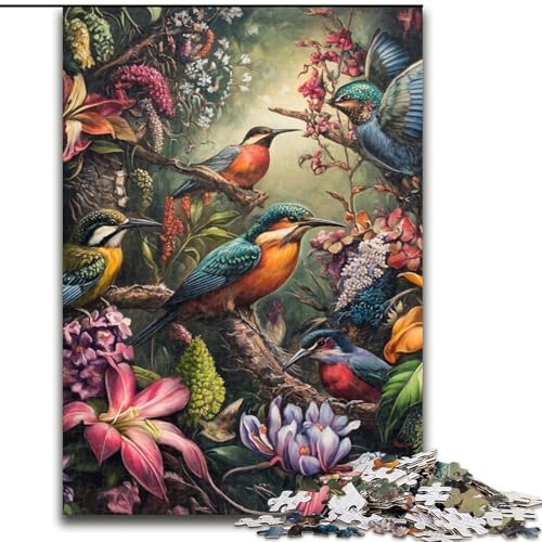 Puzzle für Teenager, Blumen- und Vogelwelt, geeignet für Personen ab 14 Jahren, Lernspiele, Wichtelgeschenke (Größe 50x75cm) von LYXIANY