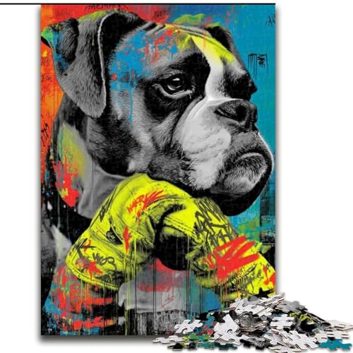 Puzzle für Teenager, Boxerhund, geeignet für Personen ab 14 Jahren, Lernspiele, Wichtelgeschenke (Größe 26x38cm) von LYXIANY