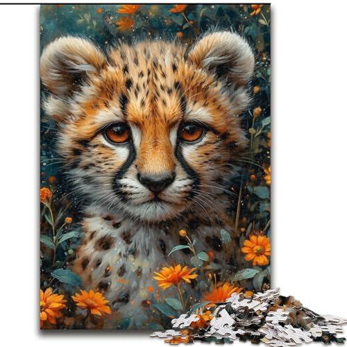 Puzzle für Teenager, Dschungelleopard, geeignet für Personen ab 14 Jahren, Lernspiele, Wichtelgeschenke (Größe 26x38cm) von LYXIANY