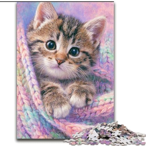 Puzzle für Teenager, Garnkatze, für und ab 14 Jahren, pädagogisches Lernspielzeug, Familienspiele, Geburtstagsgeschenk (Größe 26x38cm) von LYXIANY