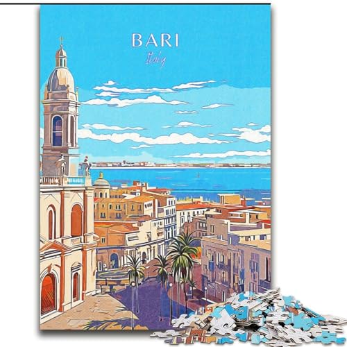 Puzzle für Teenager, Italien, Bari-Reise, anspruchsvolles Spiel und Familienspiel, ganze Familie (50x75cm), 1000 Teile von LYXIANY