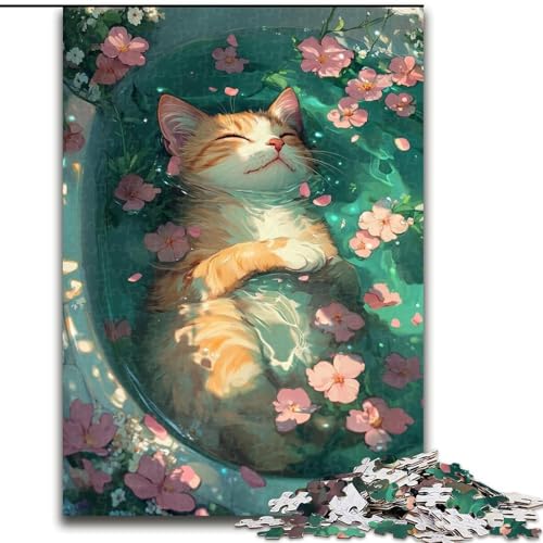 Puzzle für Teenager, Katze im Pool, Lernspielzeug, Familienspiele, Lernspiel zum Geburtstag, Weihnachten, 38x26cm Puzzle für Teenager, Katze im Pool, Lernspielzeug, Familienspiele, Lernspiel zum Geburtstag, Weihnachten, 38x26cm von LYXIANY