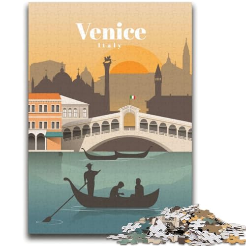 Puzzle für Teenager, Reise nach Venedig, anspruchsvolles Spiel und Familienspiel, Wanddekoration, einzigartige Geburtstags (Größe 38x52cm) von LYXIANY