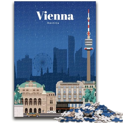 Puzzle für Teenager, Reise nach Wien, anspruchsvolles Spiel und Familienspiel, Wanddekoration, einzigartige Geburtstags (Größe 50x75cm) von LYXIANY
