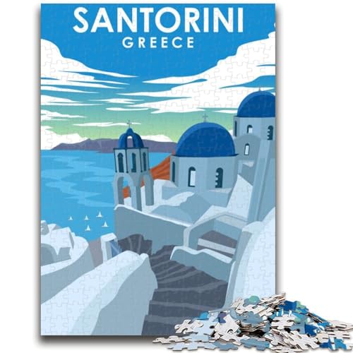 Puzzle für Teenager, Santorini, Griechenland, Reise, anspruchsvolles Spiel und Familienspiel, Wanddekoration, einzigartige Geburtstags (Größe 38x26cm) von LYXIANY
