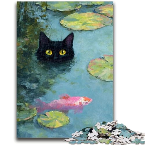 Puzzle für Teenager, Schwarze Katze im See, Geeignet für Kinder ab 14 Jahren, Familienspiele, Geschenkideen für die ganze Familie, 38x26cm Puzzle für Teenager, Schwarze Katze im See, Geeignet für Kinder ab 14 Jahren, Familienspiele, Geschenkideen für die ganze Familie, 38x26cm von LYXIANY