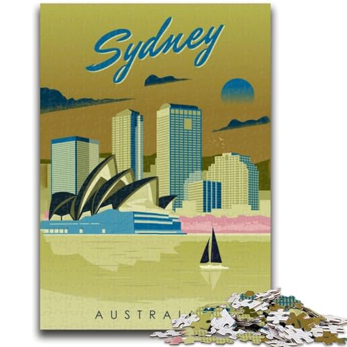 Puzzle für Teenager, Sydney, Australien, Reise, anspruchsvolles Spiel und Familienspiel, Wanddekoration, einzigartige Geburtstags (Größe 50x75cm) von LYXIANY