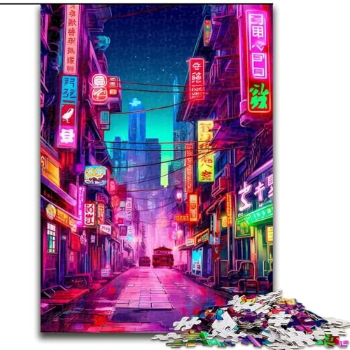 Puzzle für Teenager, Tokio-Nacht, geeignet für Personen ab 14 Jahren, Lernspiele, Wichtelgeschenke (Größe 26x38cm) von LYXIANY