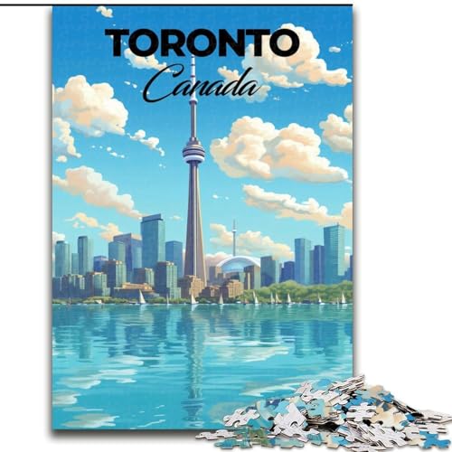 Puzzle für Teenager, Toronto-Reiseposter, Analyse und Logik mit vollständig ineinandergreifenden, zufällig geformten Teilen, für Kinder ab 14 Jahren, 26x38cm Puzzle für Teenager, Toronto-Reiseposter, Analyse und Logik mit vollständig ineinandergreifenden, zufällig geformten Teilen, für Kinder ab 14 Jahren, 26x38cm von LYXIANY