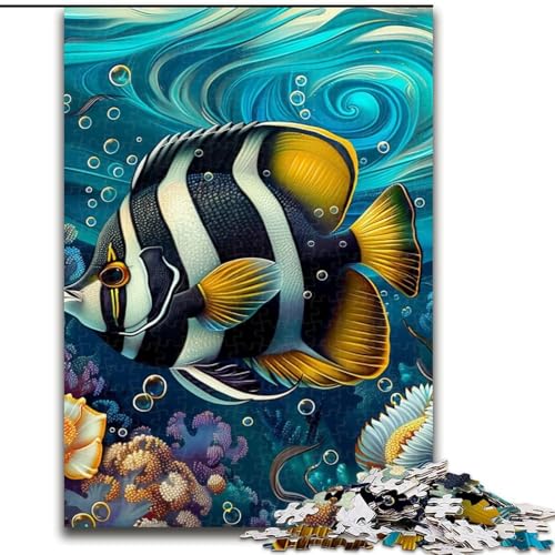 Puzzle für Teenager, Unterwasserfische, geeignet für Personen ab 14 Jahren, Lernspiele, Wichtelgeschenke (Größe 50x75cm) von LYXIANY