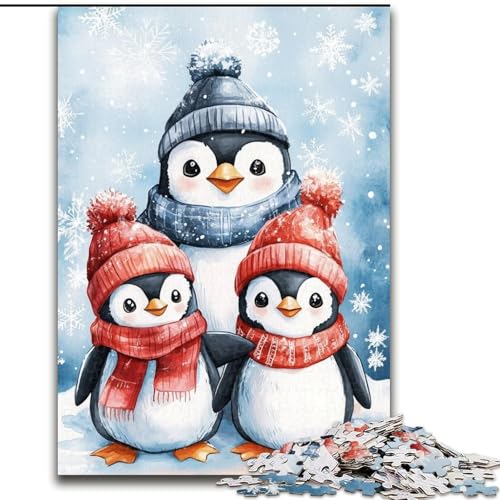 Puzzle für Teenager, Winterpinguine, für und ab 14 Jahren, pädagogisches Lernspielzeug, Familienspiele, Geburtstagsgeschenk (Größe 26x38cm) von LYXIANY