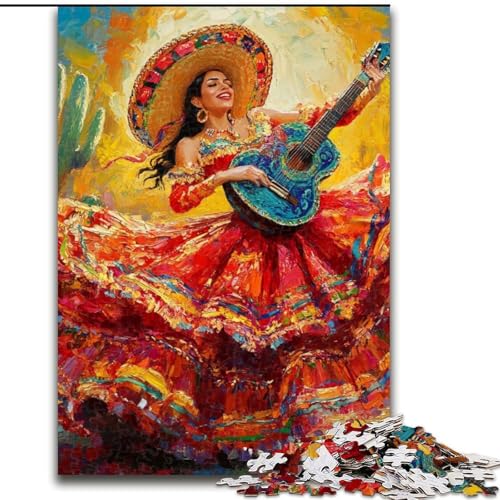 Puzzle für Teenager 1000 Teile Mexikanische Tänzerin Lernspiele Lernspiel für Geburtstag, Weihnachten für und ab 14 Jahren (Größe 50x75cm) von LYXIANY