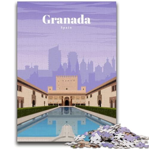 Puzzle für Teenager Reise nach Granada Anspruchsvolles Spiel und Familienspiel Wanddekoration Einzigartige Geburtstags (Größe 38x26cm) von LYXIANY