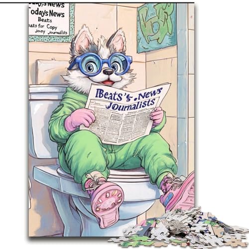 Puzzle mit 1000 Teilen, Husky Go Toilet-Puzzles für Erwachsene, anspruchsvolles Denkspiel für Teenager, Spaß für den Familienspieleabend, Größe: 50x75cm von LYXIANY