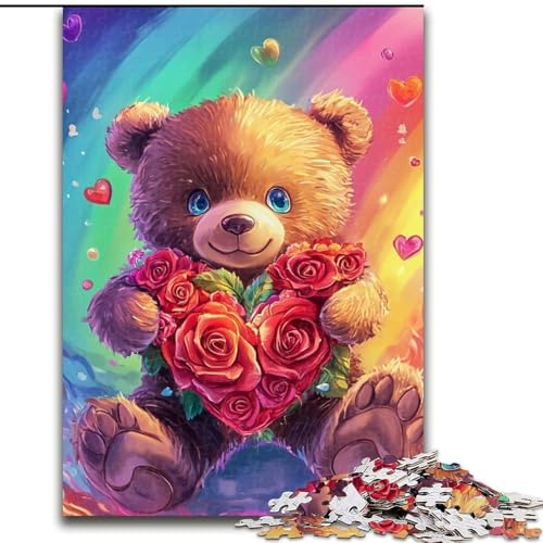 Puzzle mit 1000 Teilen, Teddybär-Puzzle aus Holz, ideal als Dekoration für Zuhause und das Büro, Geburtstag, Größe 50x75cm von LYXIANY
