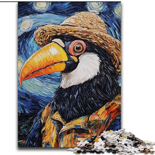 Puzzle mit 1000 Teilen, Van Gogh-Papagei-Puzzle für Erwachsene, anspruchsvolles Denkspiel für Teenager, Spaß für den Familienspieleabend, Größe: 38x26cm von LYXIANY