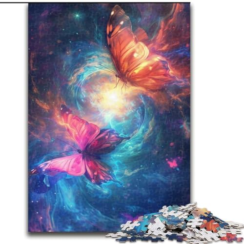 Puzzle mit 1000 Teilen, Zwei Schmetterlinge auf Zwei Seiten, EIN Kartonpuzzle für Erwachsene, Größe 26x38cm, Denkspiel für Teenager und Familieninteraktion von LYXIANY