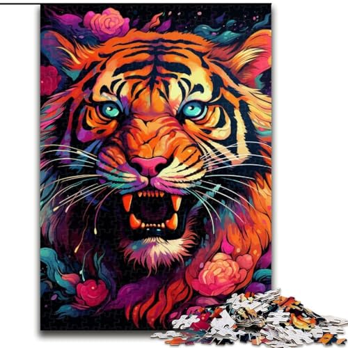 Puzzle mit 1000 Teilen, farbenfroher Tiger, anspruchsvolles Puzzle, anspruchsvolles Denkspiel für Teenager, Spaß für den Familienspielabend, 50x75cm Puzzle mit 1000 Teilen, farbenfroher Tiger, anspruchsvolles Puzzle, anspruchsvolles Denkspiel für Teenager, Spaß für den Familienspielabend, 50x75cm von LYXIANY