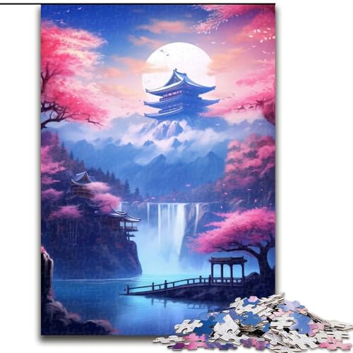 Puzzle mit 1000 Teilen, japanische antike Tempel, Holzpuzzle für Erwachsene, Größe 50x75cm, Denkspiel für Teenager und Familieninteraktion Puzzle mit 1000 Teilen, japanische antike Tempel, Holzpuzzle für Erwachsene, Größe 50x75cm, Denkspiel für Teenager und Familieninteraktion von LYXIANY
