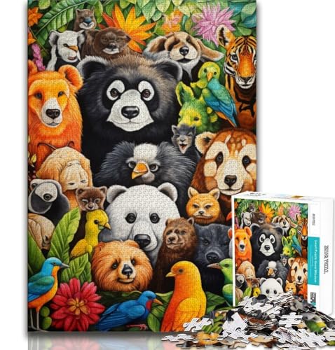 Puzzle mit 1000 Teilen „Afrikanische Tiere“ für Erwachsene, anspruchsvolles Spiel und Familienspiel, ganze Familie (50x75cm) von LYXIANY