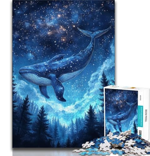 Puzzle mit 1000 Teilen „Wale unter dem Sternenhimmel“ für Teenager, anspruchsvoll zu vervollständigen, Aber unterhaltsames und humorvolles Lernspiel zum Geburtstag (75x50cm) von LYXIANY