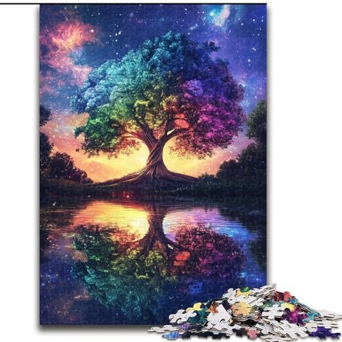 Puzzle mit 1000 Teilen Baum des Lebens für Erwachsene und Jugendliche, Stressabbau, Zeitvertreib im Urlaub, Stärkung der Liebe zwischen Paaren (Größe 50x75cm) von LYXIANY