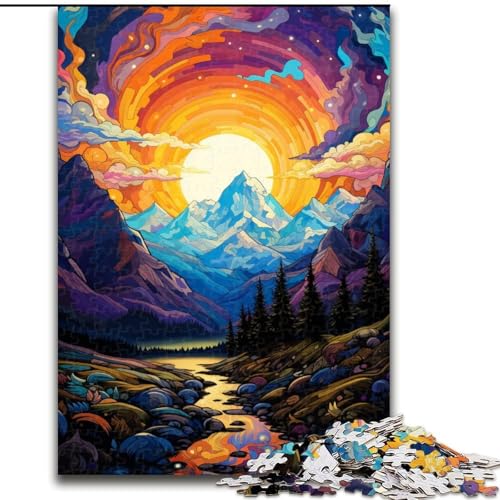 Puzzle mit 1000 Teilen für Erwachsene, Berg mit bunten Sternen, Puzzle für 1000 Teile, anspruchsvolles Denkspiel für Teenager und Familien, Größe 50x75cm von LYXIANY