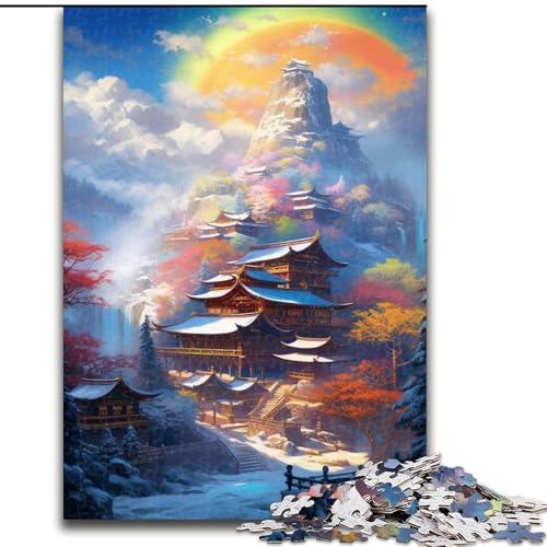 Puzzle mit 1000 Teilen für Erwachsene, Berg mit bunten Sternen, anspruchsvolles Denkspiel, Familienaktivität, Heimdekoration, (Größe: 26x38cm) von LYXIANY