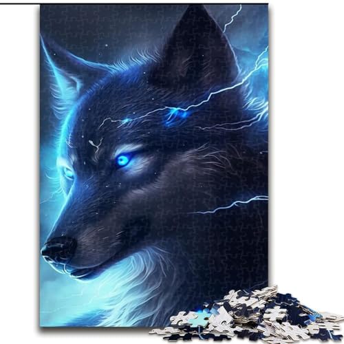 Puzzle mit 1000 Teilen für Erwachsene, Fantasy-Wolf-Puzzle aus Holz, kompliziertes Design für Teenager, DIY-Dekor und gehirnfördernder Spaß, Größe 50x75cm von LYXIANY